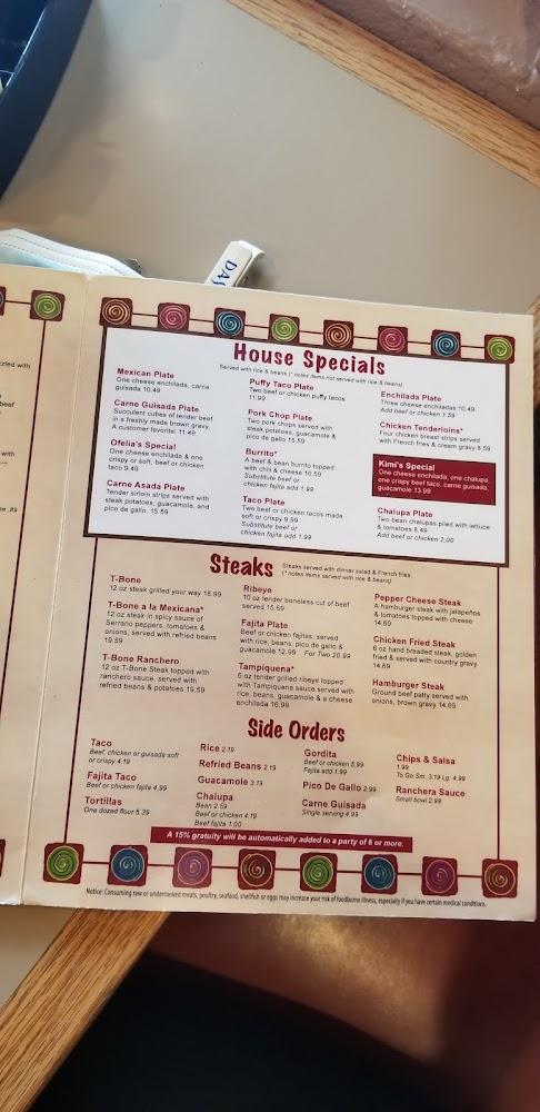Ofelia's Mexican Restaurant Menu image 4
